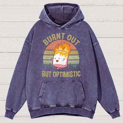 Burnt Out But Optimistic Vintage Distressed Hoodie