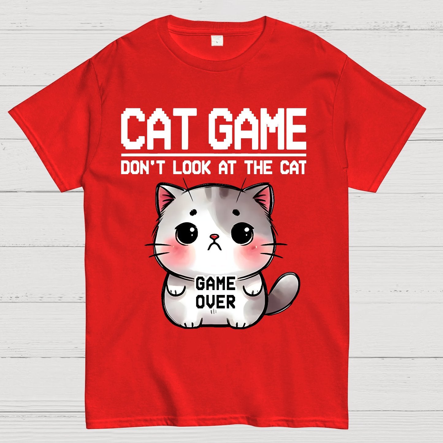 Funny Cat Game-Game Over Geek T-Shirt