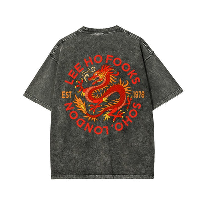Lee Ho Fooks Front And Back Printing Washed T-shirt