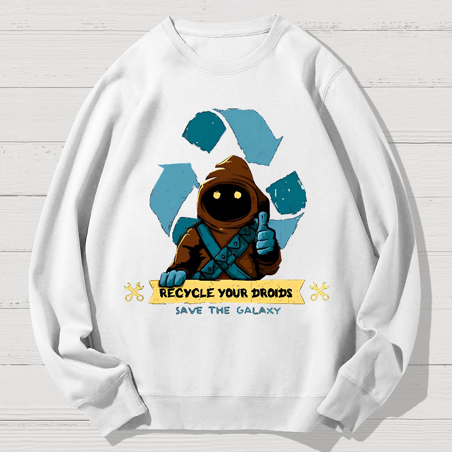 Recycle Your Droids Geek Cotton Sweatshirt
