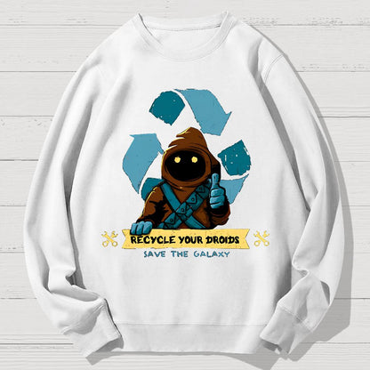 Recycle Your Droids Geek Cotton Sweatshirt