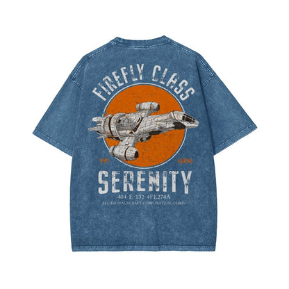 Retro Smugglers Front And Back Printing Washed T-shirt