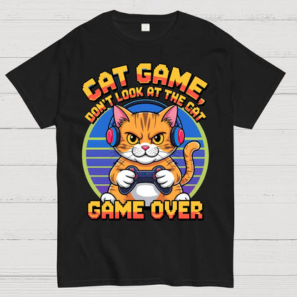 Funny Cat Game-Game Over Geek T-Shirt
