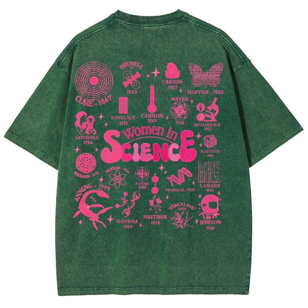 In Science Teacher Vintage Snowflake Washed T-Shir