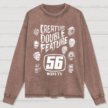 Creature Double Feature Classic Monsters Washed Long Sleeve Tee