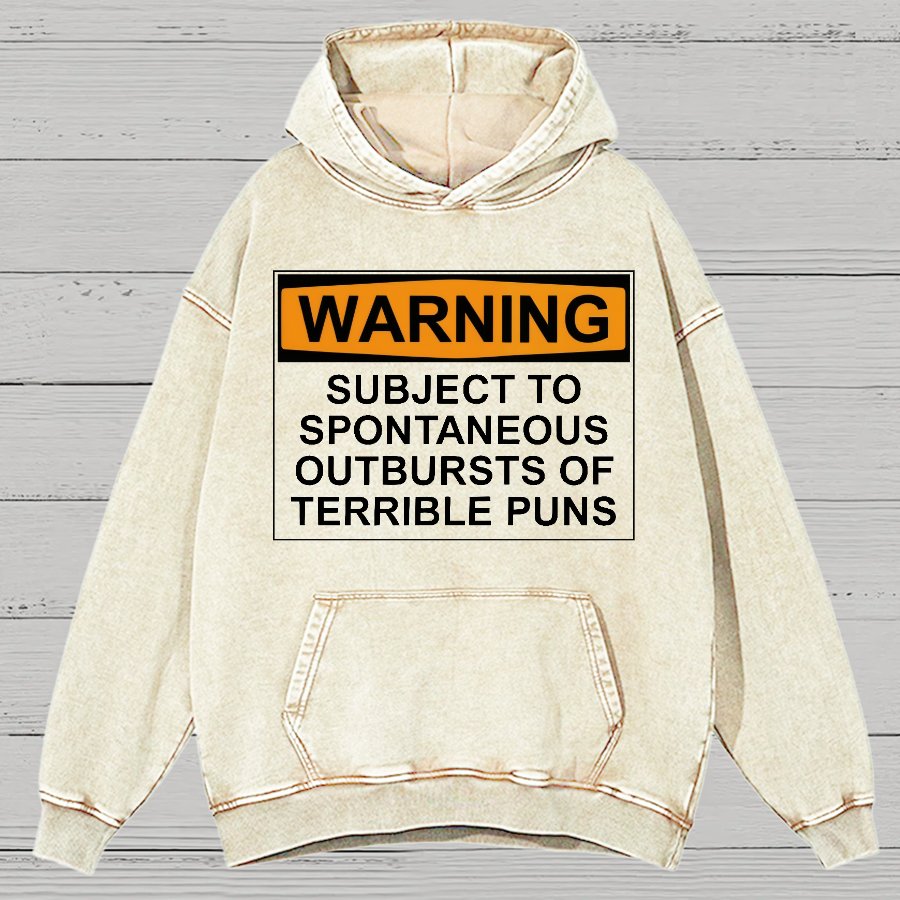 Warning - Terrible Puns!Vintage Distressed Hoodie