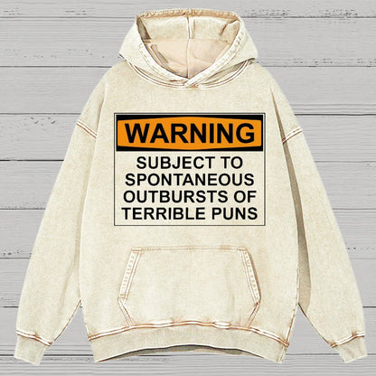 Warning - Terrible Puns!Vintage Distressed Hoodie