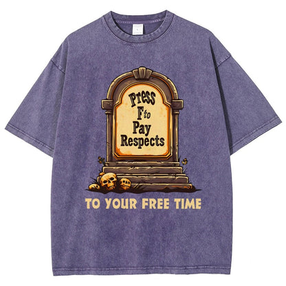 Press F to Pay Respects Vintage Distressed T-shirt