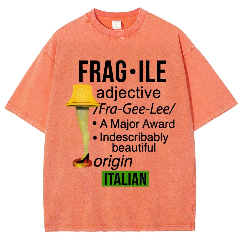 Funny Christmas Fragile Major Award Leg Lamp Vintage Distressed T-shirt