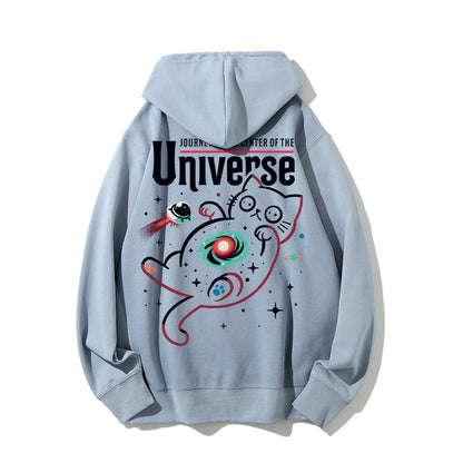 Journey to the Center of the Universe Geek Printed Back Cotton Hoodie