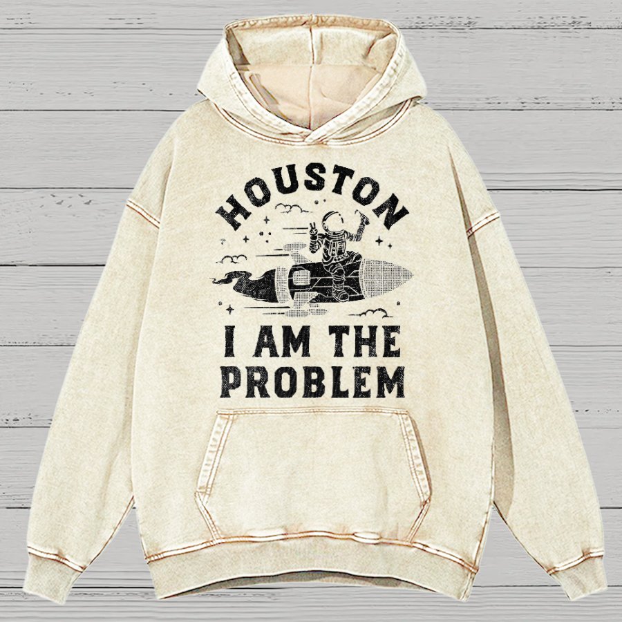 Houston, I Am The Problem, Planets Vintage Distressed Hoodie