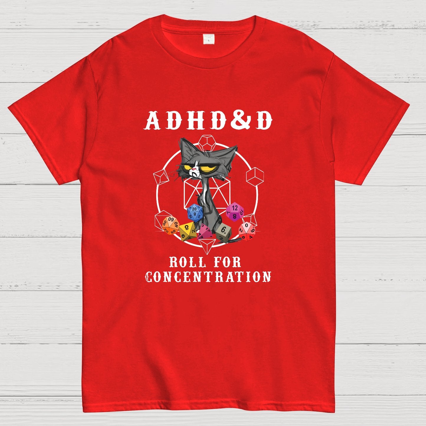 Adhd&Dnd Cat Geeky T-Shirt