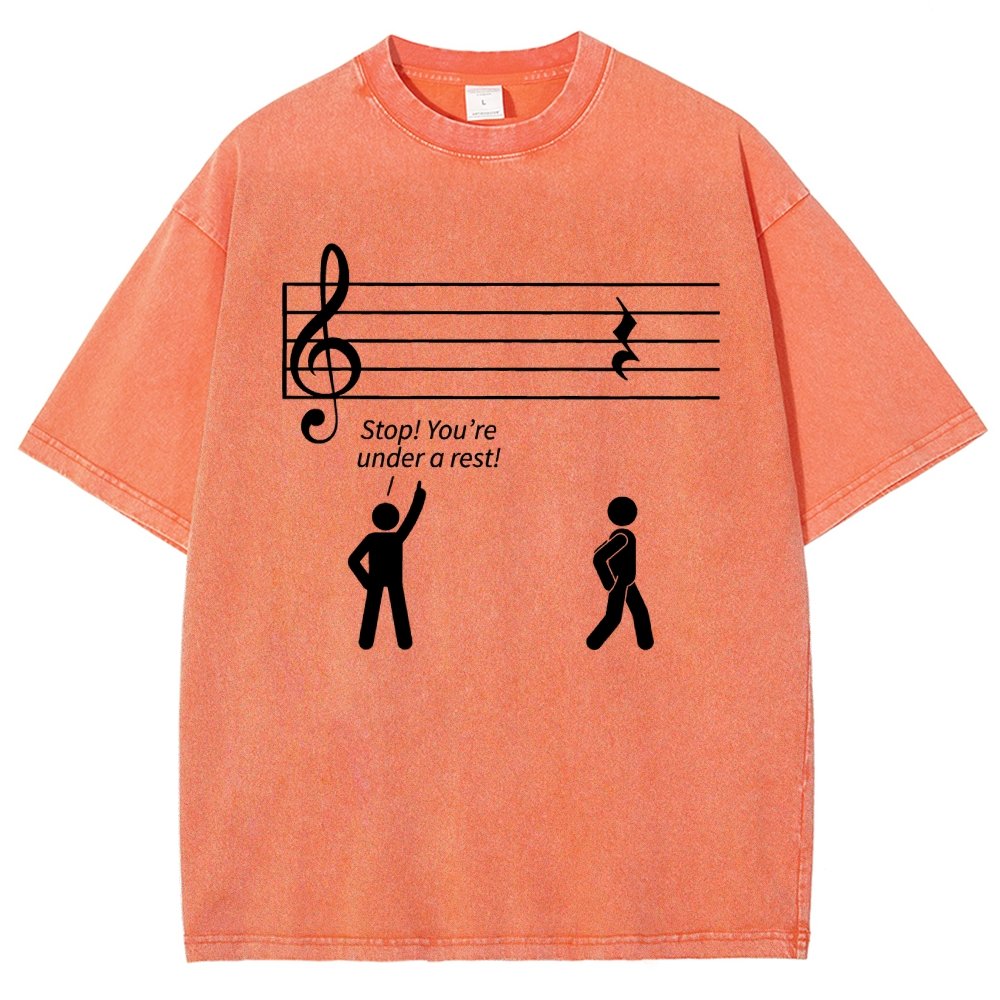 Stop Under A Rest Music Vintage Distressed T-shirt