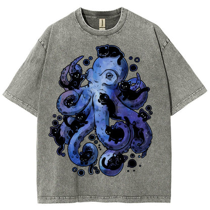 Octopurr Vintage Distressed T-shirt