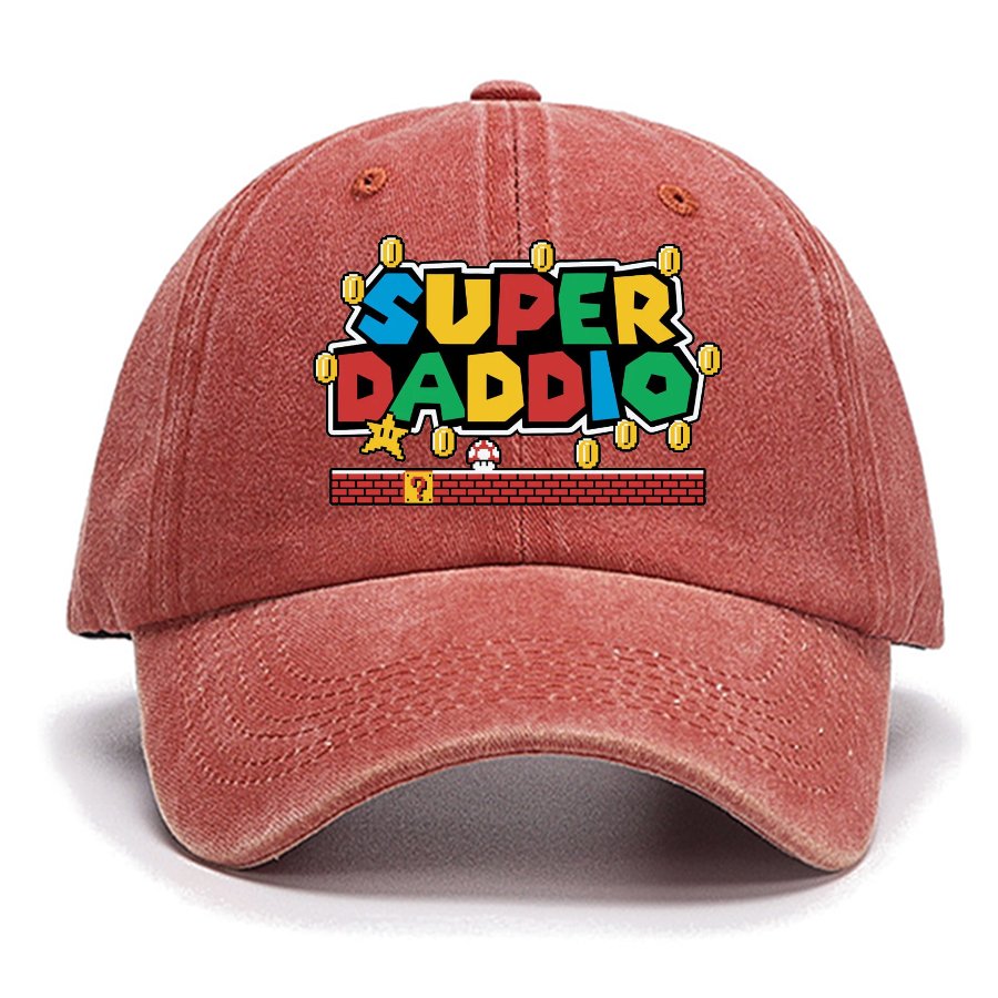 Father's Day Gift Father's Day T Shirt SUPER DADDIO Gamer Dad Cotton Hat