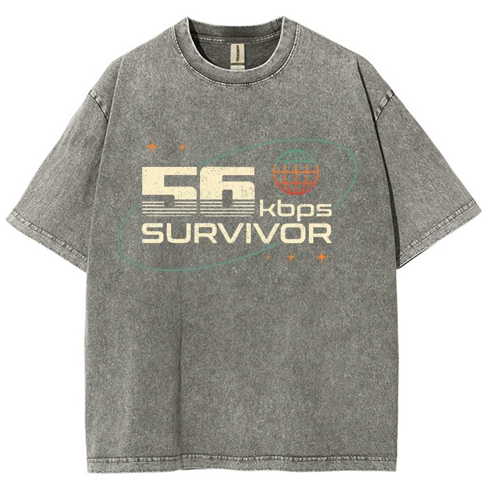 56 Kbps Survivo Buy Now Vintage Distressed T-shirt