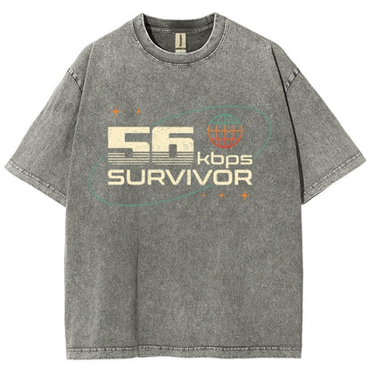 56 Kbps Survivo Buy Now Vintage Distressed T-shirt