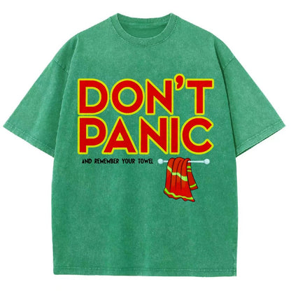 Don't Panic With Towel Vintage Distressed T-shirt