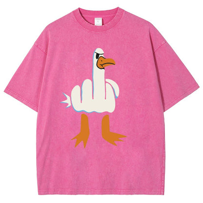 Rude Seagull Design Funny Vintage Distressed T-shirt