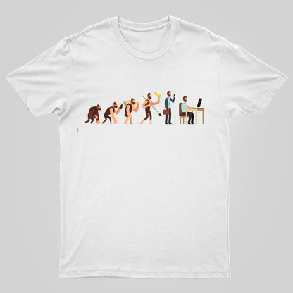 Human evolution From monkey to businessman and computer user Geeky T-Shirt