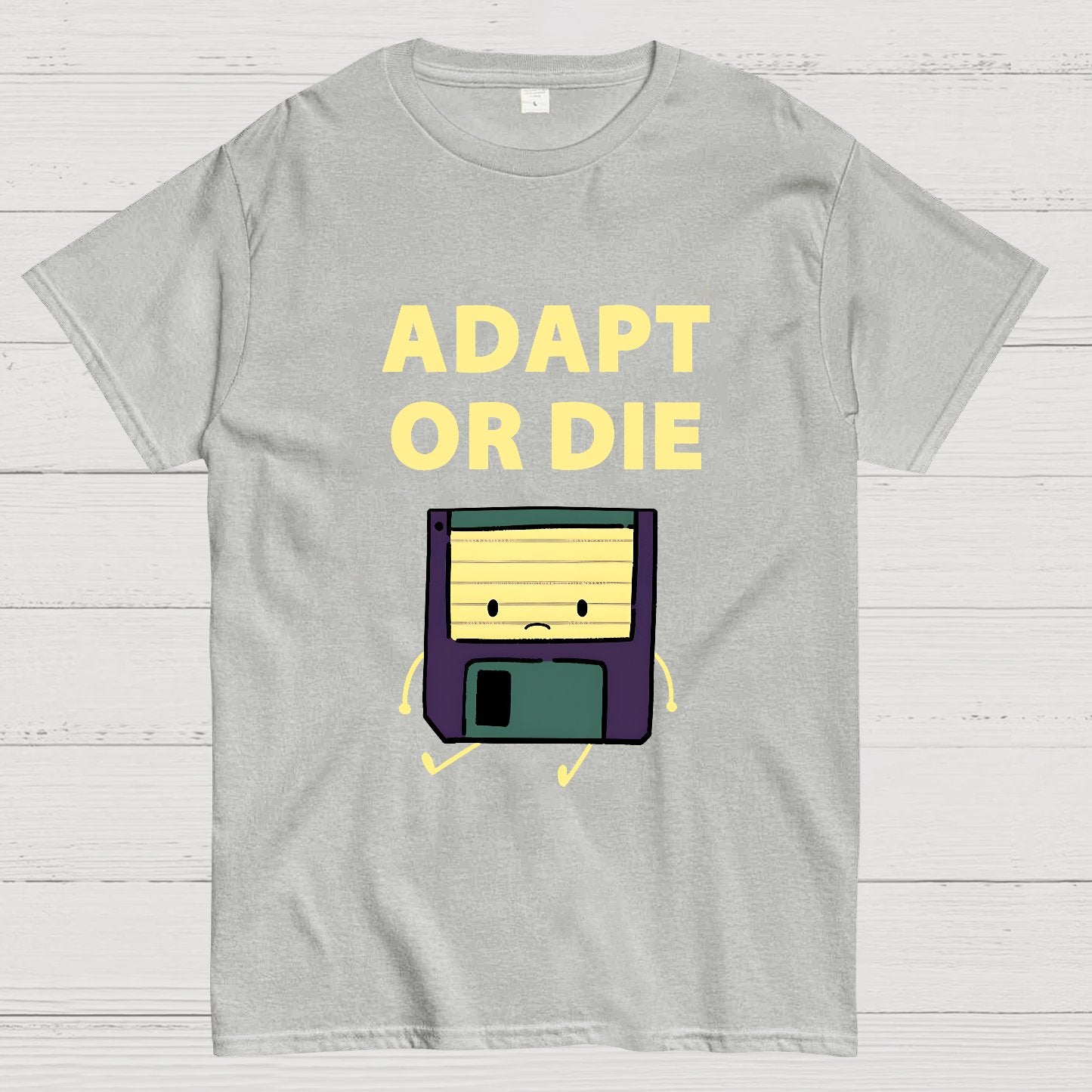 Adapt or Die Floppy Disk Geek T-Shirt