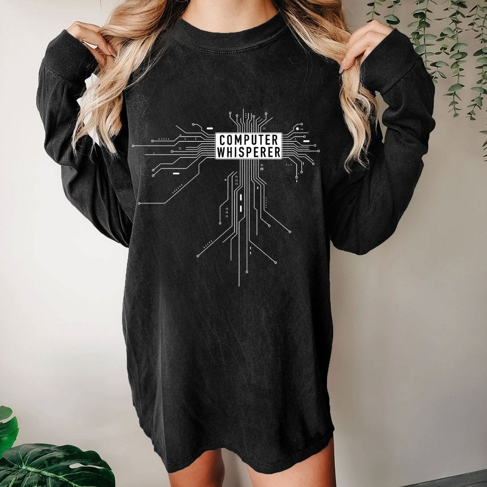 Computer Whisperer Washed Long Sleeve Tee