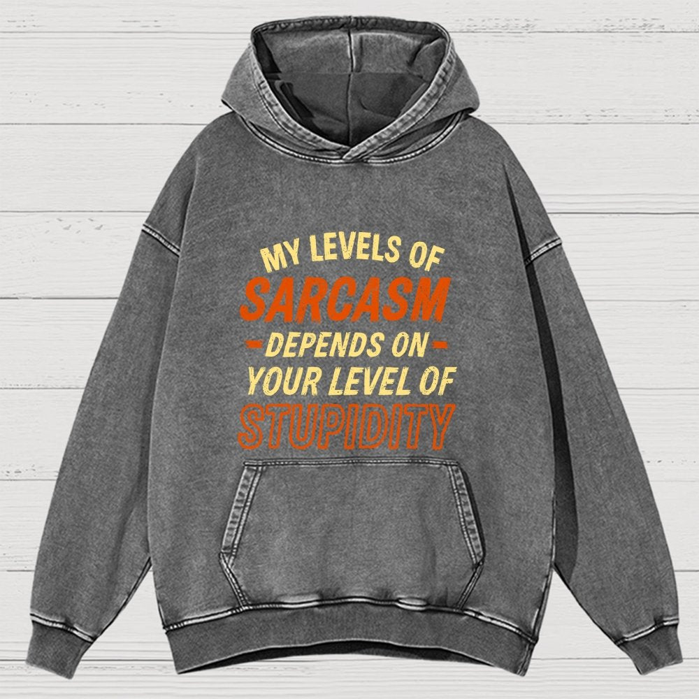 My Level Of Sarcasm Depends Vintage Distressed Hoodie