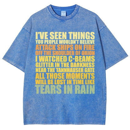 Tears In Rain Vintage Distressed T-shirt