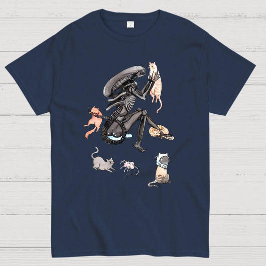 Funny Alien And Cat Geek T-Shirt