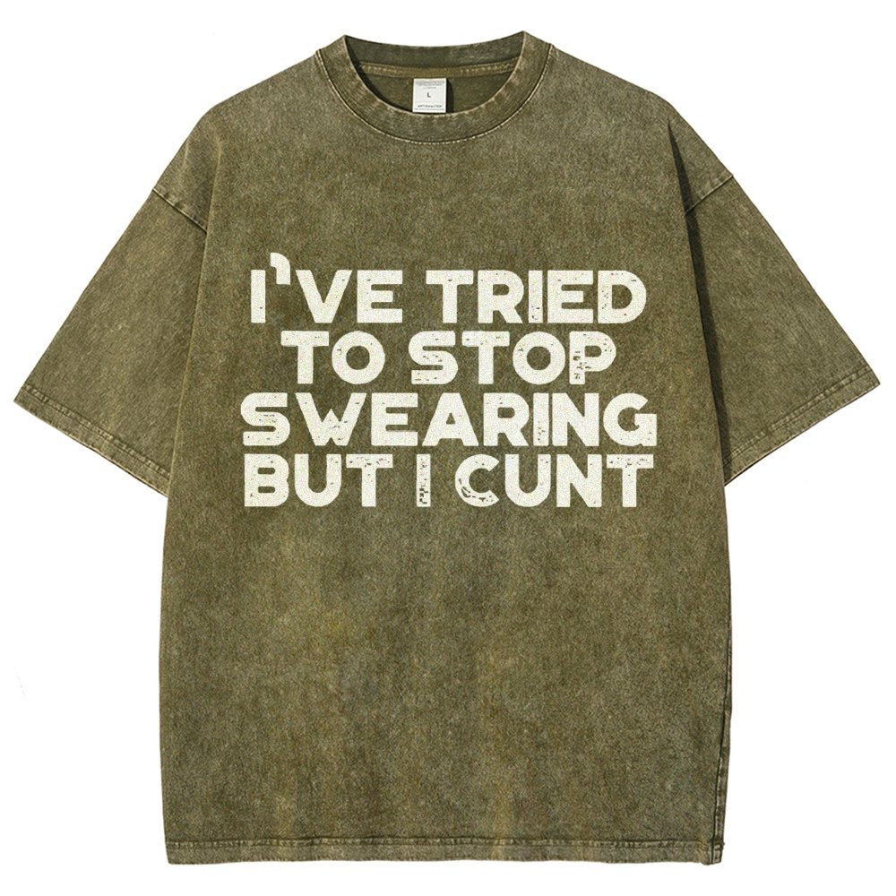 I've Tried To Stop Swearing But I Cunt Sunset Vintage Distressed T-shirt