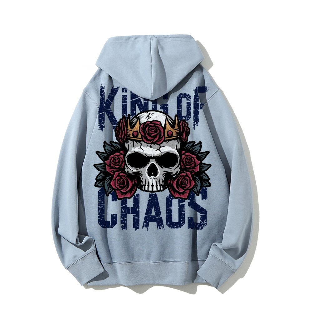 King Of Chaos Printed Back Cotton Hoodie