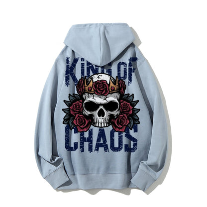 King Of Chaos Printed Back Cotton Hoodie