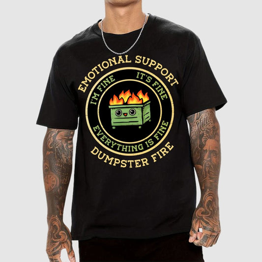 Emotional Support Dumpster Fire Unisex Geek T-Shirt