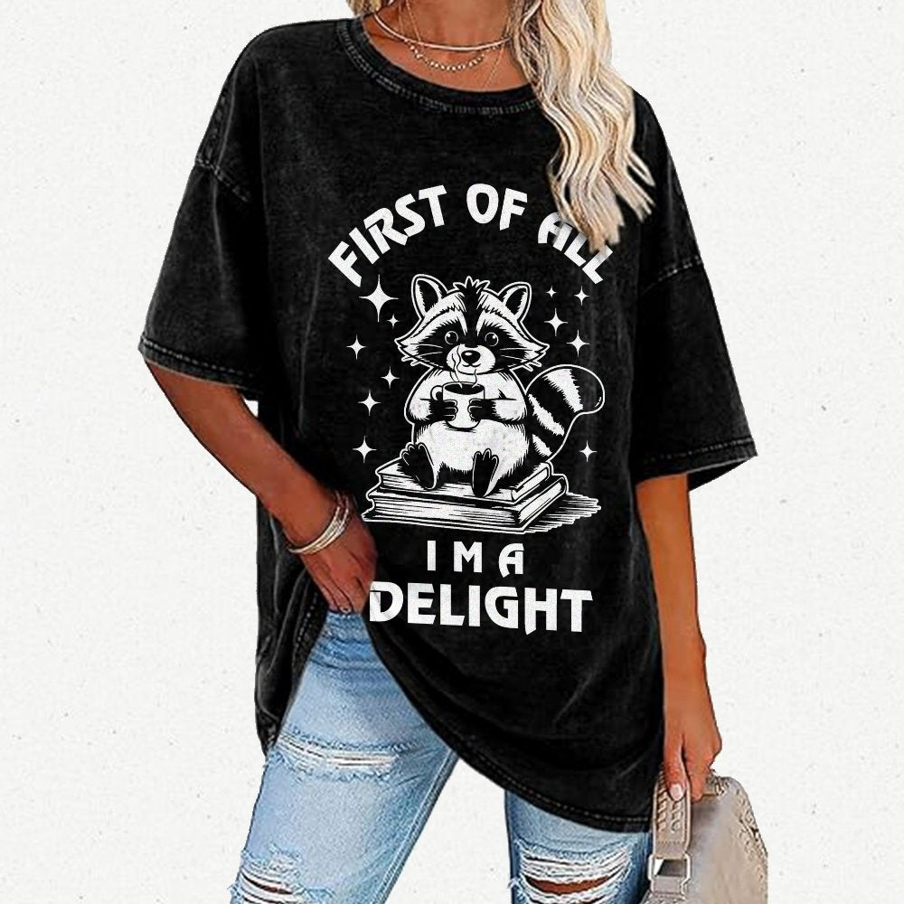 First Of All I'm A Delight Vintage Distressed T-shirt