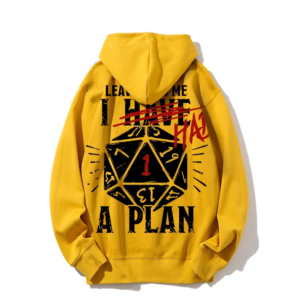 I Had A Plan Nerdy Printed Back Cotton Hoodie