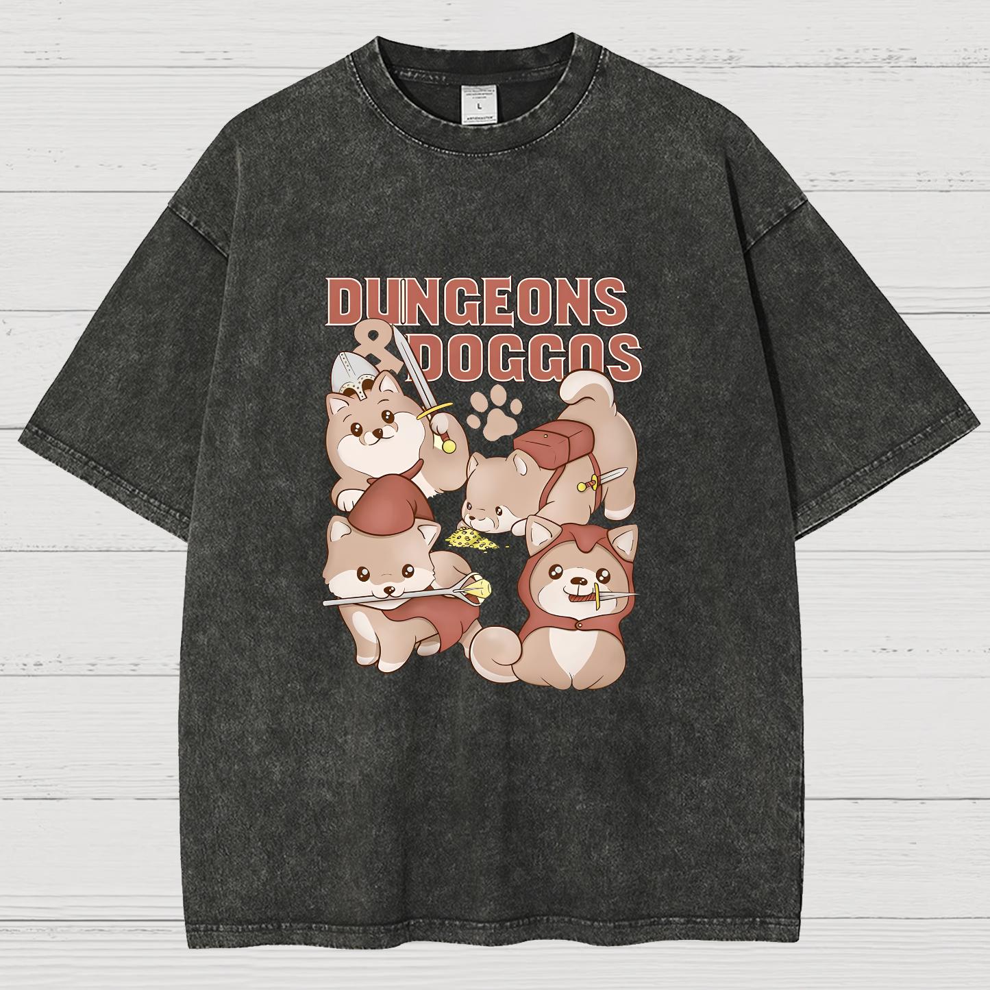 DUNGEONS AND DOGGOS Vintage Distressed T-shirt