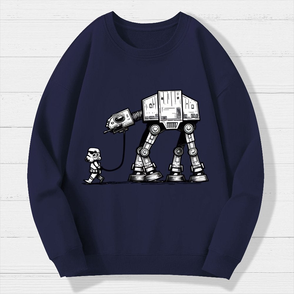 Galactic Robot Dog-Planetary Battles Geek Cotton Sweatshirt