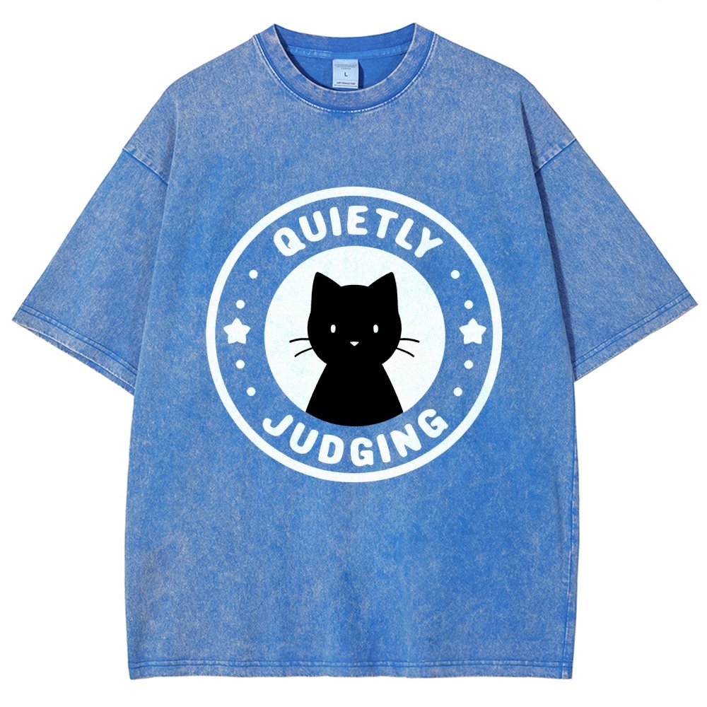 Quietly Judging Cat Vintage Distressed T-shirt