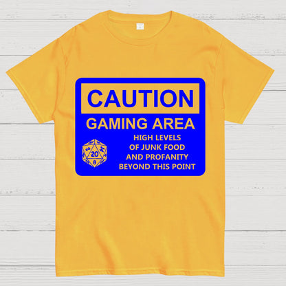 CAUTION GAMING AREA Geek T-Shirt