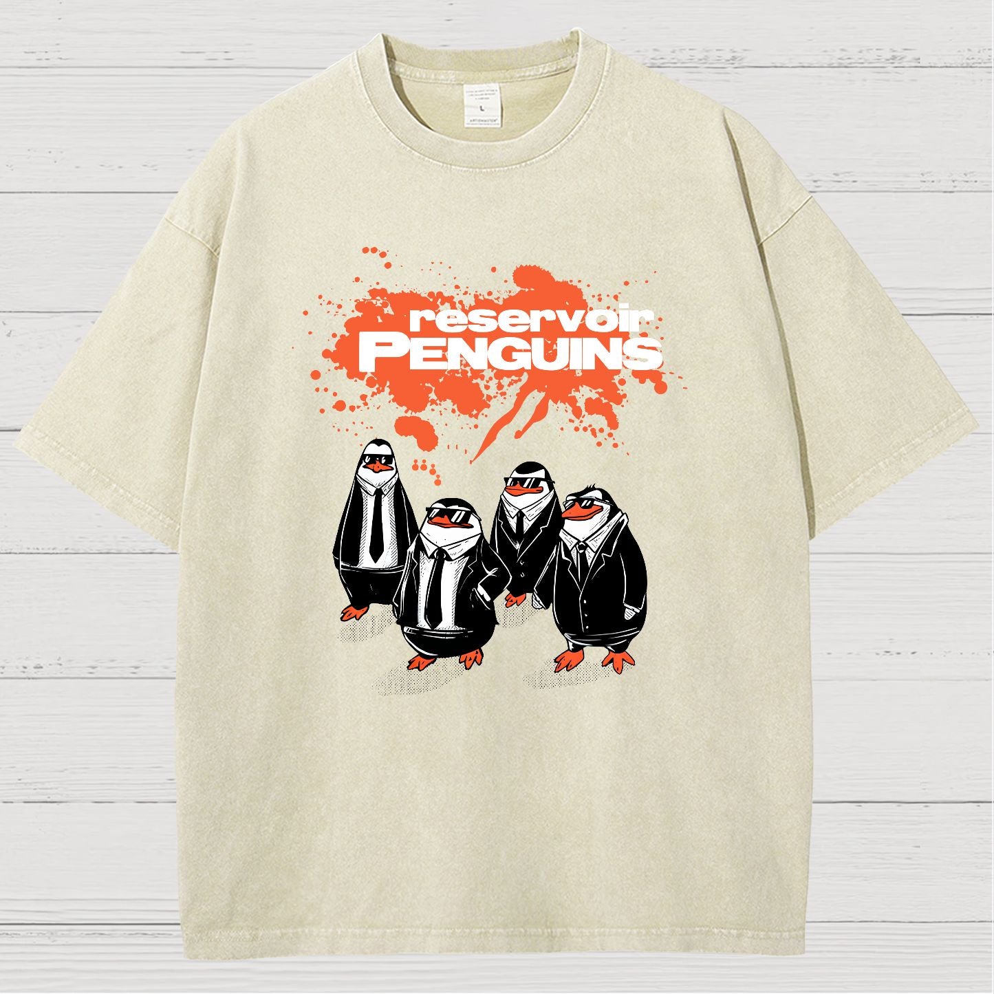 Reservoir Penguins Geeky Vintage Distressed T-shirt