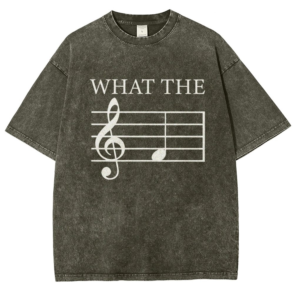 What The F Musical Note Vintage Distressed T-shirt