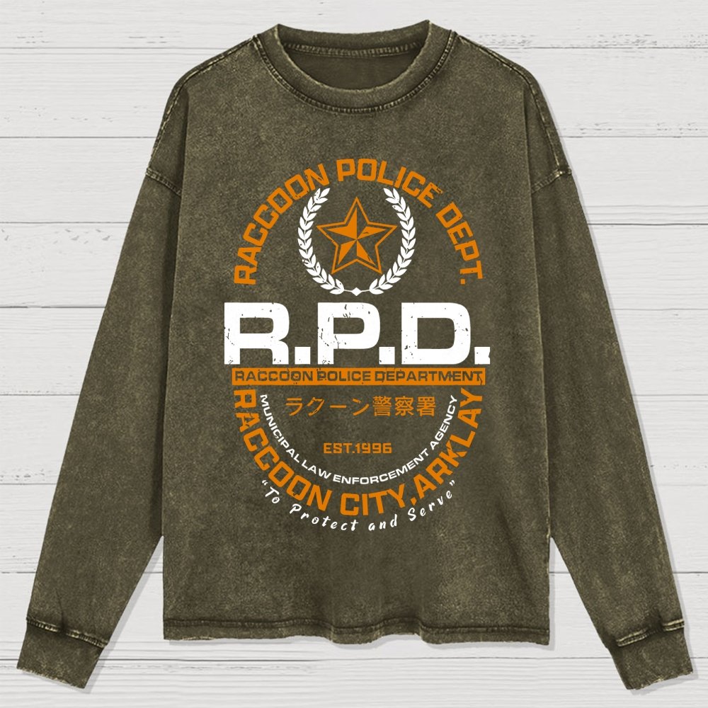 City Police Washed Long Sleeve Tee
