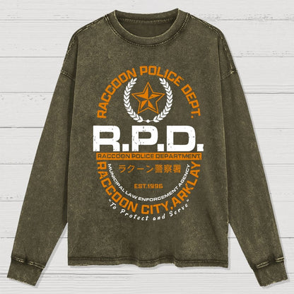 City Police Washed Long Sleeve Tee