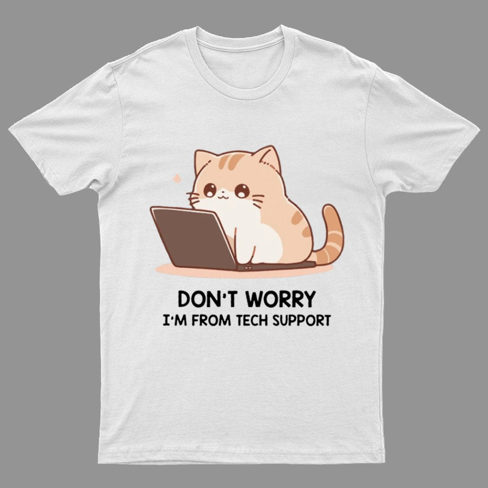 Tech Support Cat Geeky T-Shirt