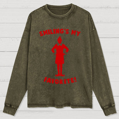 Smiling's My Favorite Washed Long Sleeve Tee