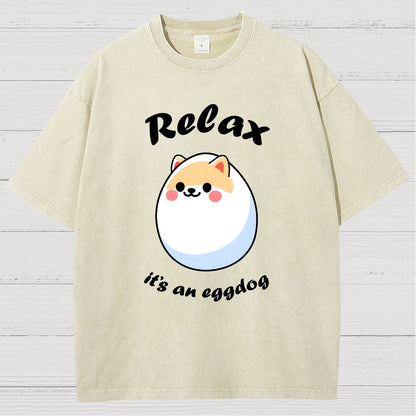 Relax it's an Eggdog Vintage Distressed T-shirt