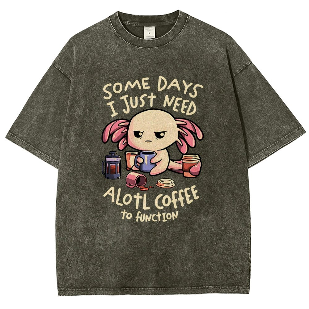 Alotl Coffee Vintage Distressed T-shirt
