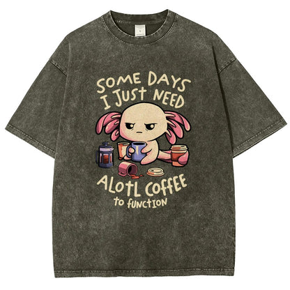 Alotl Coffee Vintage Distressed T-shirt