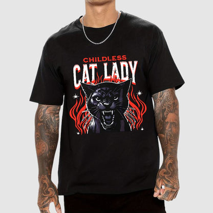 Childless Cat Lady Cat Ladies Nerd T-Shirt