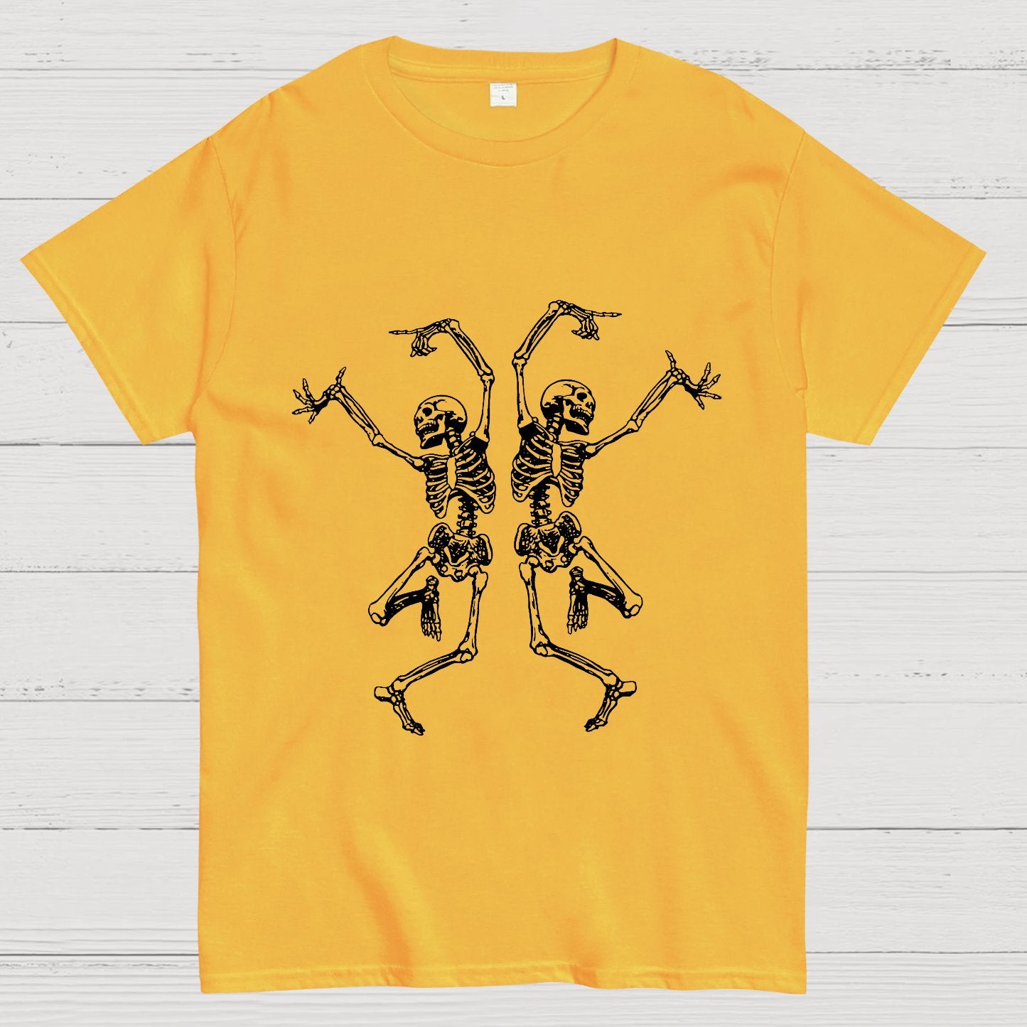 Fall Dancing Skeleton Halloween Geeky T-Shirt